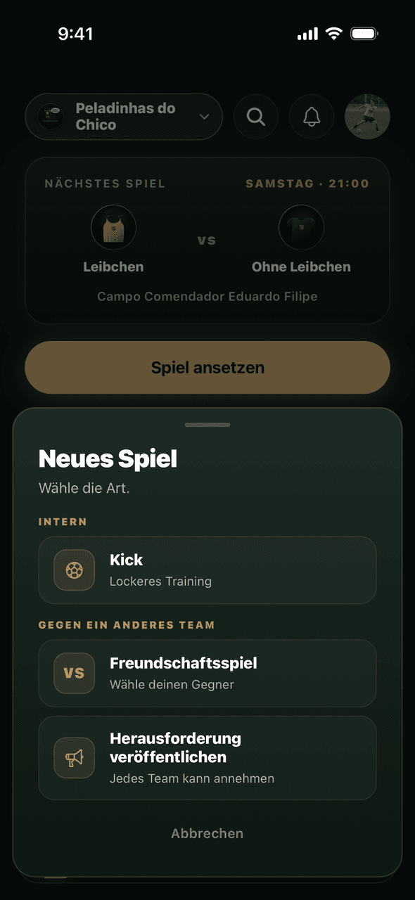 S7VN-Bildschirm zum Ansetzen eines Kicks