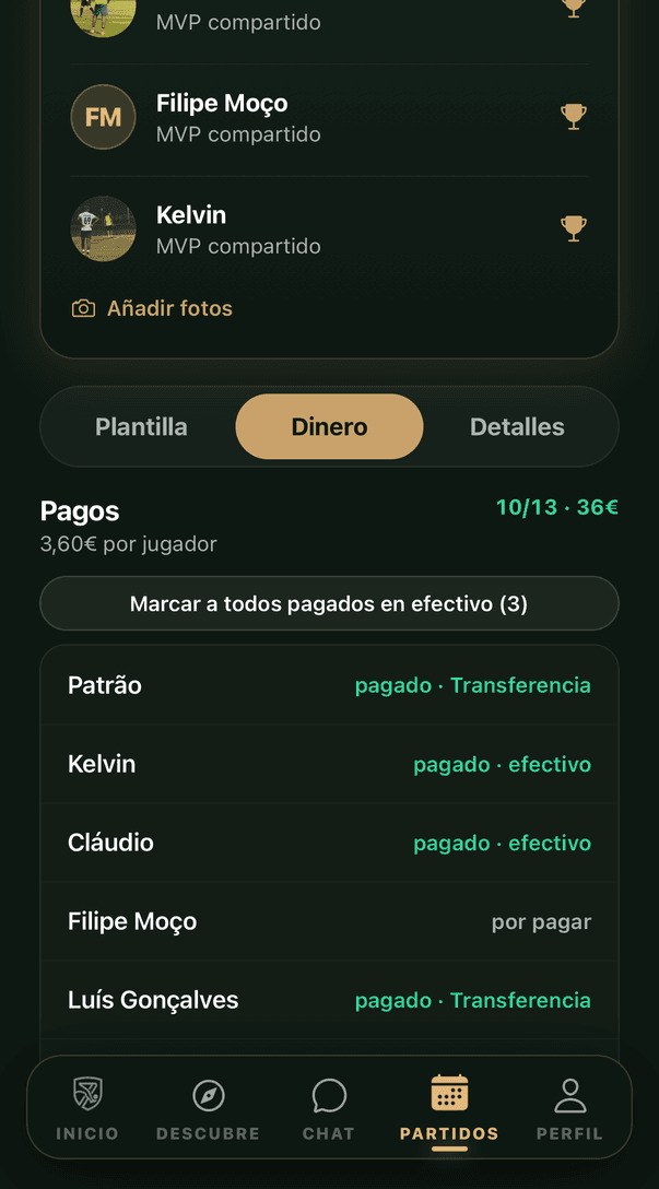 Pagos del partido: quién ya pagó y a quién le falta