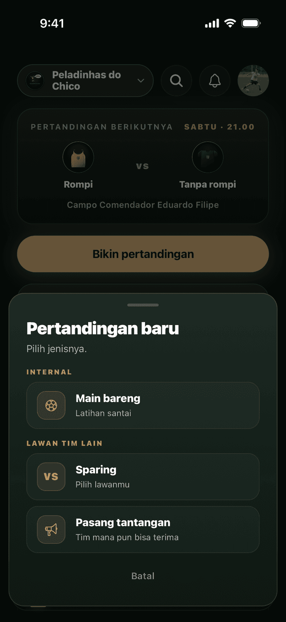 Layar S7VN buat bikin pertandingan