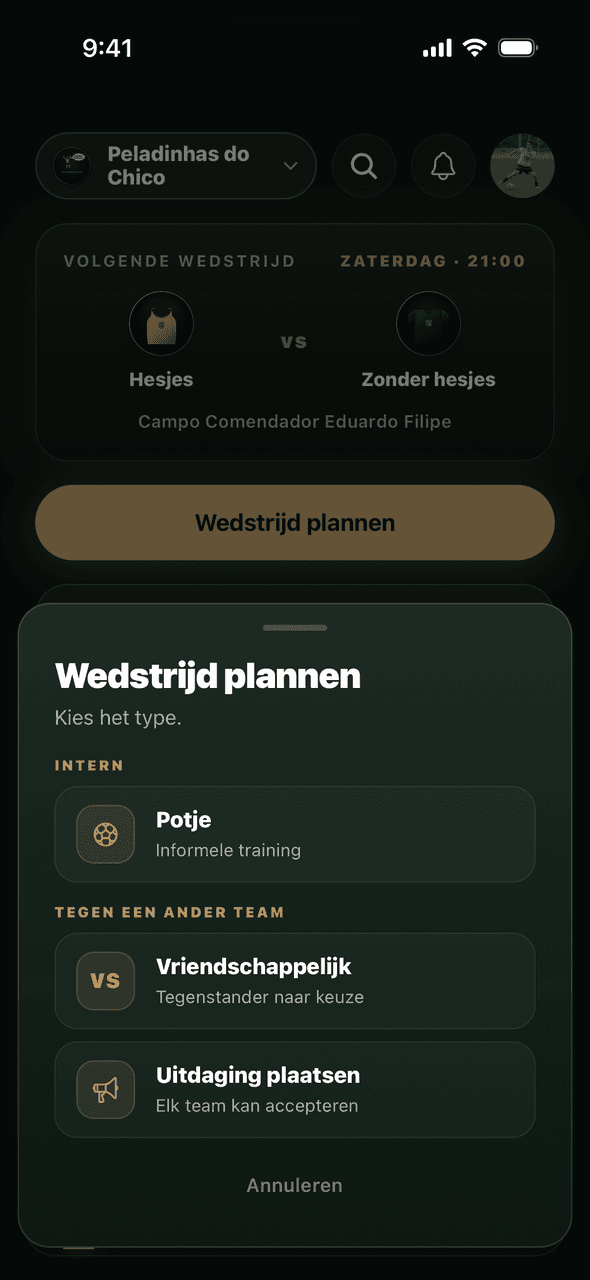 S7VN-scherm om een potje te plannen