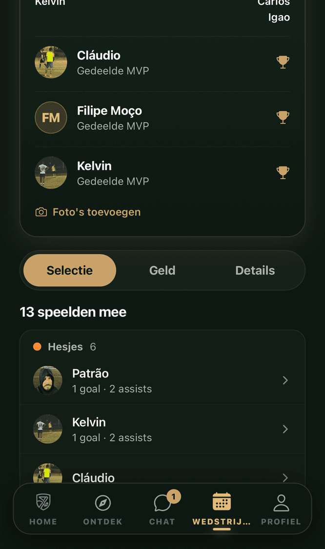 Teams bij het potje: hesjes tegen zonder hesjes