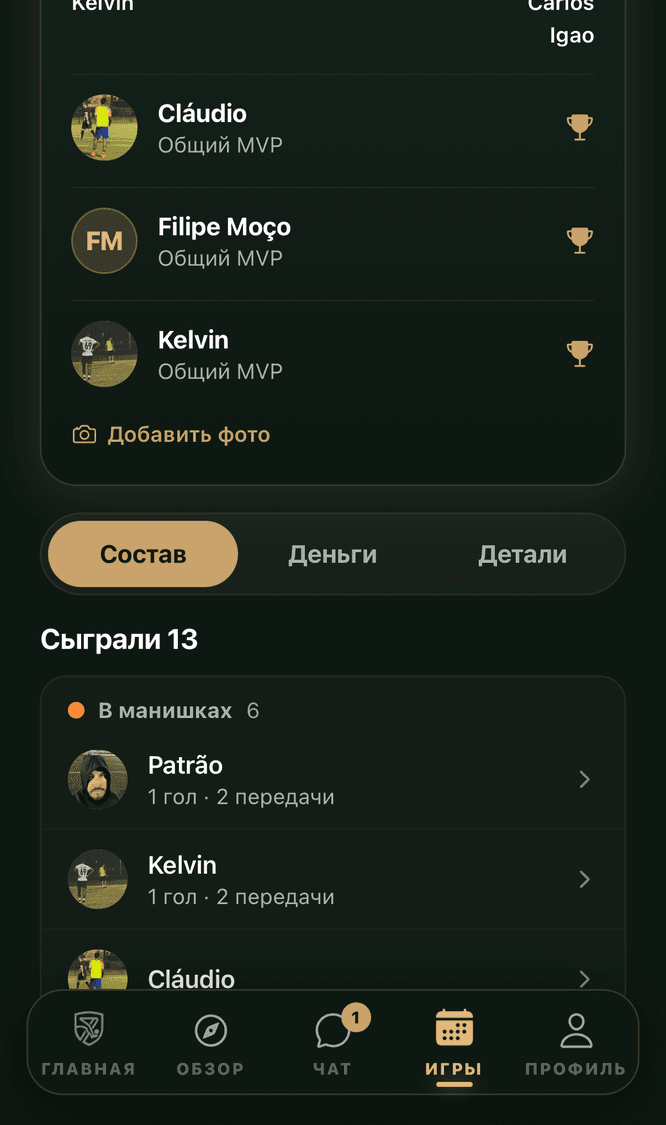 Команды игры: в манишках против без манишек