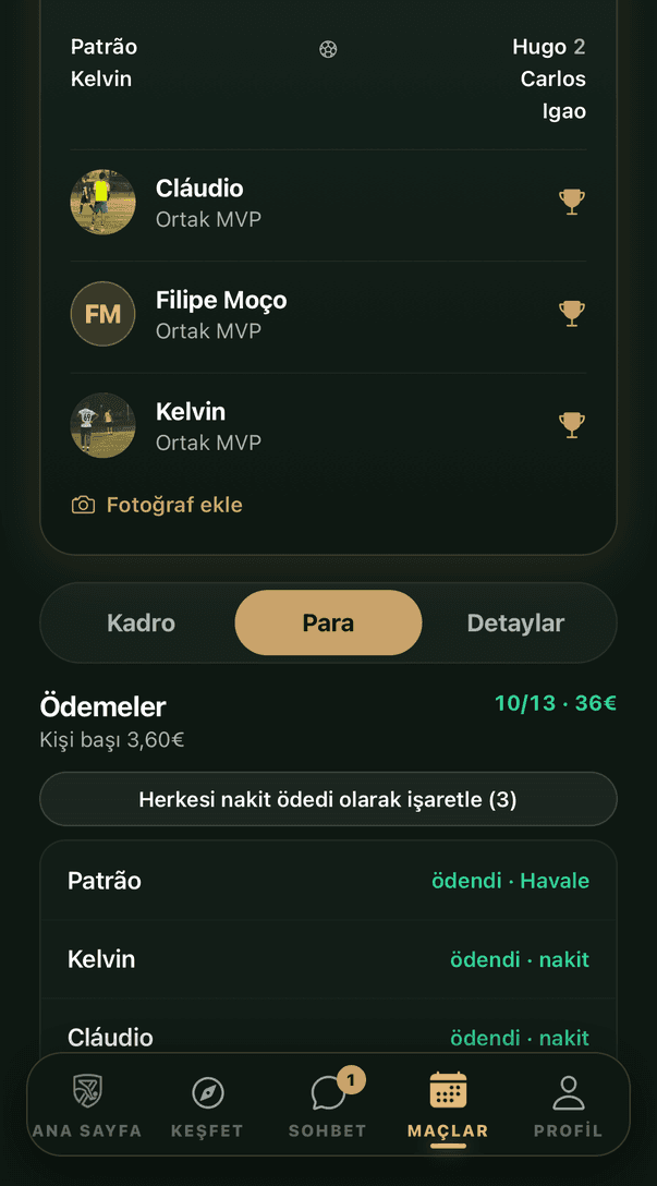 Maç ödemeleri: kim ödedi, kim ödemedi